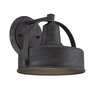 Designers Fountain Portland 8.25in Weathered Pewter Dark Sky 1-Light Outdoor Line Voltage Wall Sconce 33131-WP